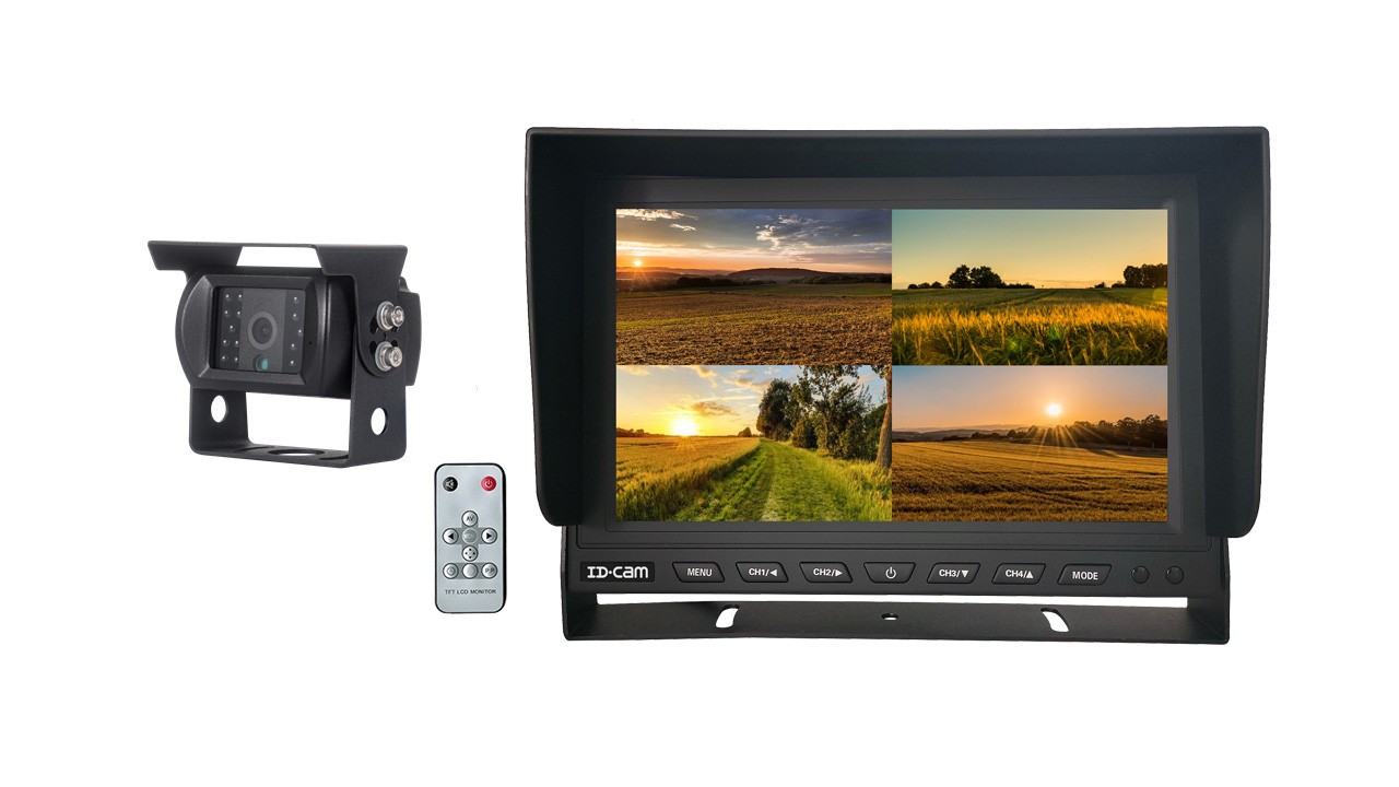 Caméra de recul sans Fil Solaire avec Vision Nocturne IR, 1080p avec  Moniteur à écran partagé de 7 :  , camera de chasse