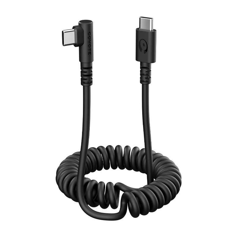 Câble rétractable USB-C vers USB-C coudé DATA et charge